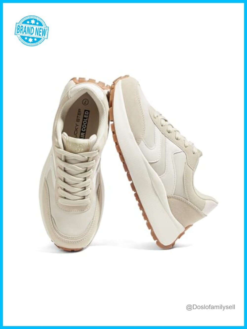 Retro Fashion Platform Sneakers Nylon Faux Suede Walking Shoes